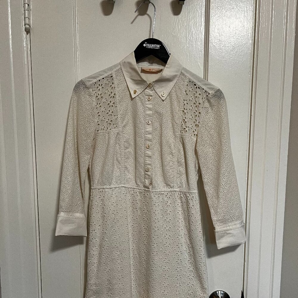 Tory Burch White PatchWork Eyelet dress